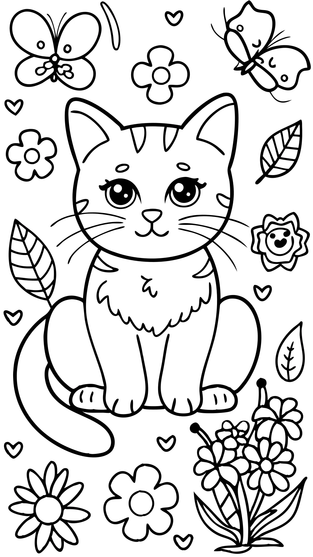 printable cute cat coloring pages